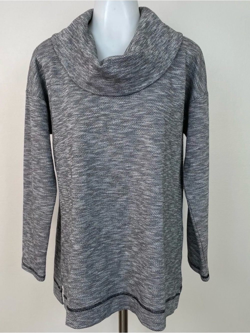 Talbots Black Comb Textured Cowl Neck Sweater NWT